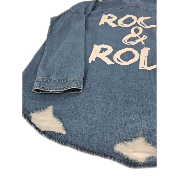 Elan Rock & Roll NWT Women's Distressed Denim Jacket Small - Picture 5 of 15